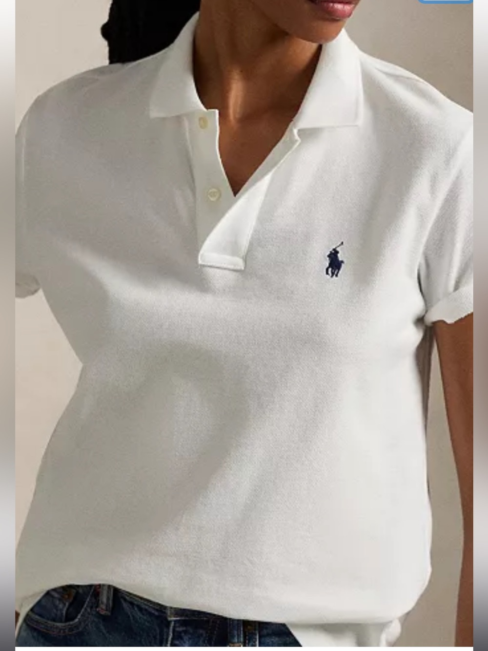Polo Ralph Lauren White Polo with Navy Logo